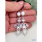 ANAN, nemesacél fülbevaló, antiallergén ékszer, Lótuszvirág 