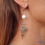 ANAN, nemesacél fülbevaló, antiallergén ékszer, Lótuszvirág 