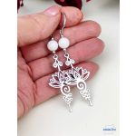 ANAN, nemesacél fülbevaló, antiallergén ékszer, Lótuszvirág 