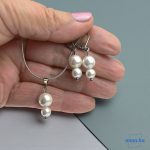 ANAN, antiallergén ékszer szett, gyöngy, fehér, Pearl