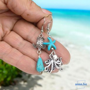   ANAN, egyedi tervezésű, fülbevaló, tengeri csillag kollekció, Óceán Ajándéka