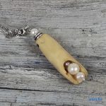 Uszadékfa, nyaklánc, újrahasznosított fa, környezetbarát, öko ékszer, Hófehér