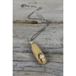 Uszadékfa, nyaklánc, újrahasznosított fa, környezetbarát, öko ékszer, Hófehér