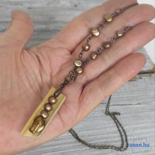   Uszadékfa, nyaklánc, újrahasznosított fa, környezetbarát, öko ékszer, Gyöngy