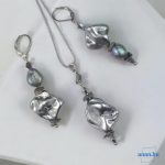 ANAN, antiallergén, egyedi ékszer, ékszer szett, édesvízi gyöngy, Ezüst Ragyogás