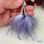 ANAN, fülbevaló, toll, szürke-,lila