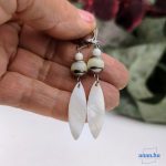 ANAN, nemesacél ékszer szett, fülbevaló, nyaklánc, Gyöngyház