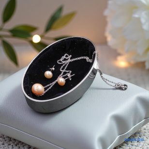 Édesvízi tenyésztett gyöngy szett, minimalista ékszer 