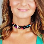 Antiallergén ékszer, choker,  fekete achát, howlit, ásvány, nyaklánc, boho ékszer, egyedi, fémmentes