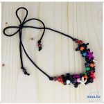 Antiallergén ékszer, choker,  fekete achát, howlit, ásvány, nyaklánc, boho ékszer, egyedi, fémmentes