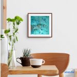 Kép, Fülöp Antal festmény, olaj, Fabriano Tela olajkarton, 21x21cm, cím: Tengerparti utazás, tájkép