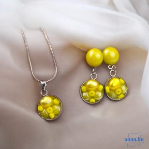   ANAN, antiallergén, nemesacél, ékszer, édesvízi gyöngy, sárga, Minimalista