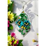 ANAN, kézzel festett, egyedi ékszer, fülbevaló, virágfürt, Romantika