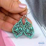 ANAN, kézzel festett, fülbevaló, nyaklánc, türkiz, Romantika