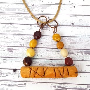   Nyaklánc, uszadékfa, faragott, kezelt, egyedi, kézműves, Antal Ékszer