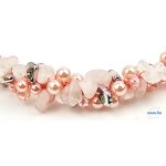 ANAN, női ékszer, rózsakvarc, hematit, ásvány, rózsaszín