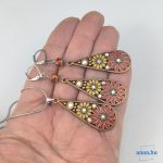 ANAN, fülbevaló, nyaklánc, piros-sárga, Csodás India