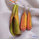 ANAN, művészi medál, fülbevaló, polimer agyag ékszer, őszi kollekció, Őszi szellő