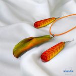 ANAN, művészi medál, fülbevaló, polimer agyag ékszer, őszi kollekció, Őszi szellő