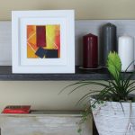 Gördülő sziklák, absztrakt festmény, vászon.