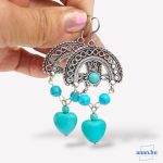 ANAN, hangsúlyos fülbevaló, tengeri csillag kollekció, Türkiz Csepp