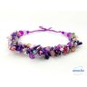 Lila árnyalatú ásvány nyaklánc, hipoallergén ékszer