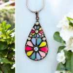 ANAN, fülbevaló, nyaklánc, rózsaszín-tavi kék, Isztambul Virága