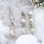 ANAN, antiallergén, egyedi édesvízi gyöngy szett, Fehér ragyogás