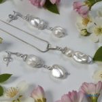 ANAN, antiallergén, egyedi édesvízi gyöngy szett, Fehér ragyogás