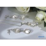 ANAN, antiallergén, egyedi édesvízi gyöngy szett, Fehér ragyogás