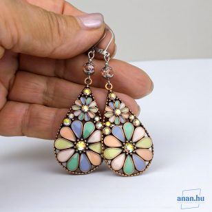   ANAN, fülbevaló, nyaklánc, rózsaszín-világos lila, Isztambul Virága