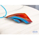 ANAN, művészi medál, fülbevaló, polimer agyag ékszer, őszi kollekció, Hullám