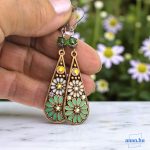 ANAN, fülbevaló, nyaklánc, zöld-fehér, Csodás India