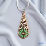 ANAN, fülbevaló, nyaklánc, zöld-fehér, Csodás India