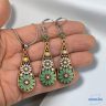 ANAN, fülbevaló, nyaklánc, zöld-fehér, Csodás India