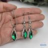   ANAN, alkalmi fülbevaló, üvegkristály, zöld, Esti Csillogás