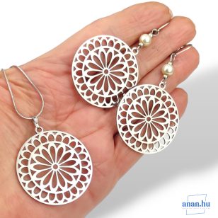   ANAN, nemesacél, mandala fülbevaló, antiallergén ékszer, Mandala