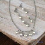 ANAN, antiallergén ékszer szett, édesvízi tenyésztett gyöngy, fehér, Pearl