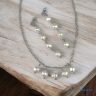   ANAN, antiallergén ékszer szett, édesvízi tenyésztett gyöngy, fehér, Pearl