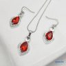   ANAN, alkalmi fülbevaló, üvegkristály, piros, Éji Csillogás