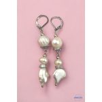 ANAN, antiallergén, egyedi ékszer szett, édesvízi gyöngy, Fehér ragyogás