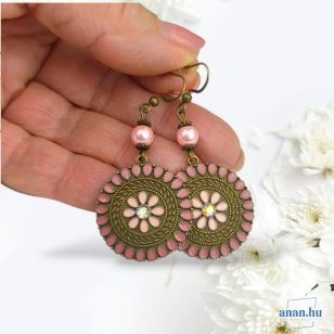   ANAN, fülbevaló, civilizációk ragyogása kollekció, lila-rózsaszín, Róma Virága