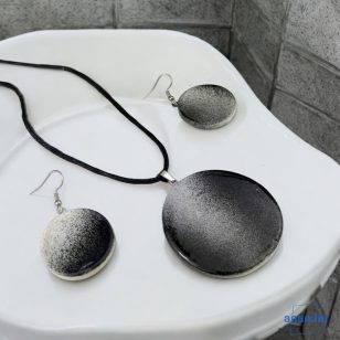   ANAN, művészi medál, fülbevaló, polimer agyag ékszer, Éjszakai Csábítás