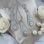 ANAN, fülbevaló, nyaklánc, ezüst-kék,  Csodás India