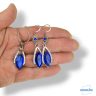   ANAN, alkalmi fülbevaló, üvegkristály, királykék, Esti Csillogás