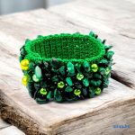 ANAN, ásvány karkötő, malachit, hipoallergén, fémmentes ékszer 