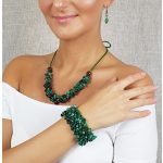 Antiallergén ékszer, malachit, ásvány, egyedi, kézműves, fémmentes, nyaklánc, ásvány karkötő
