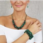 Antiallergén ékszer, malachit, ásvány, egyedi, kézműves, fémmentes, nyaklánc, ásvány karkötő