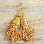 Rojtos fülbevaló, arany, fonal, fém