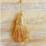 Rojtos fülbevaló, arany, fonal, fém